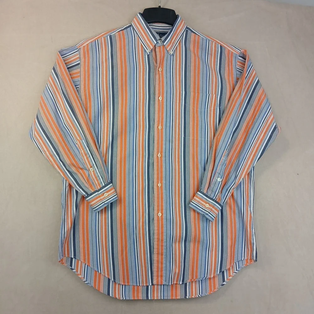 VTG Polo Ralph Lauren Blake Medium Mens Shirt Long Sleeve Y2K 24x29 **Fits XL **